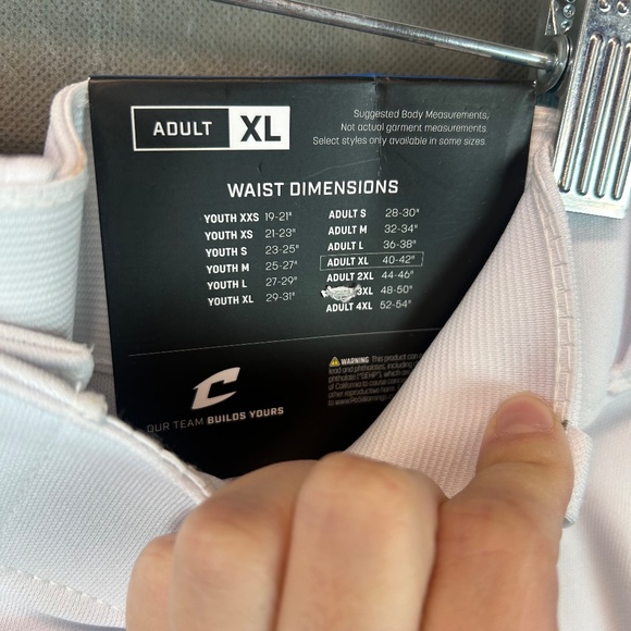 Champro Men's Standard Triple Crown 2.0 Open Bottom Baseball Pants, XL White - Picture 6 of 8